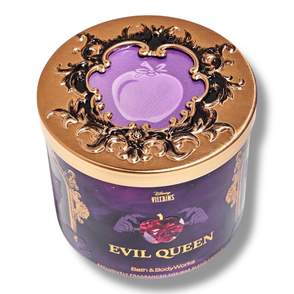 Disney Evil Queen 3 Wick Candle Bath Body Works Halloween Decor Limited Lid Gift